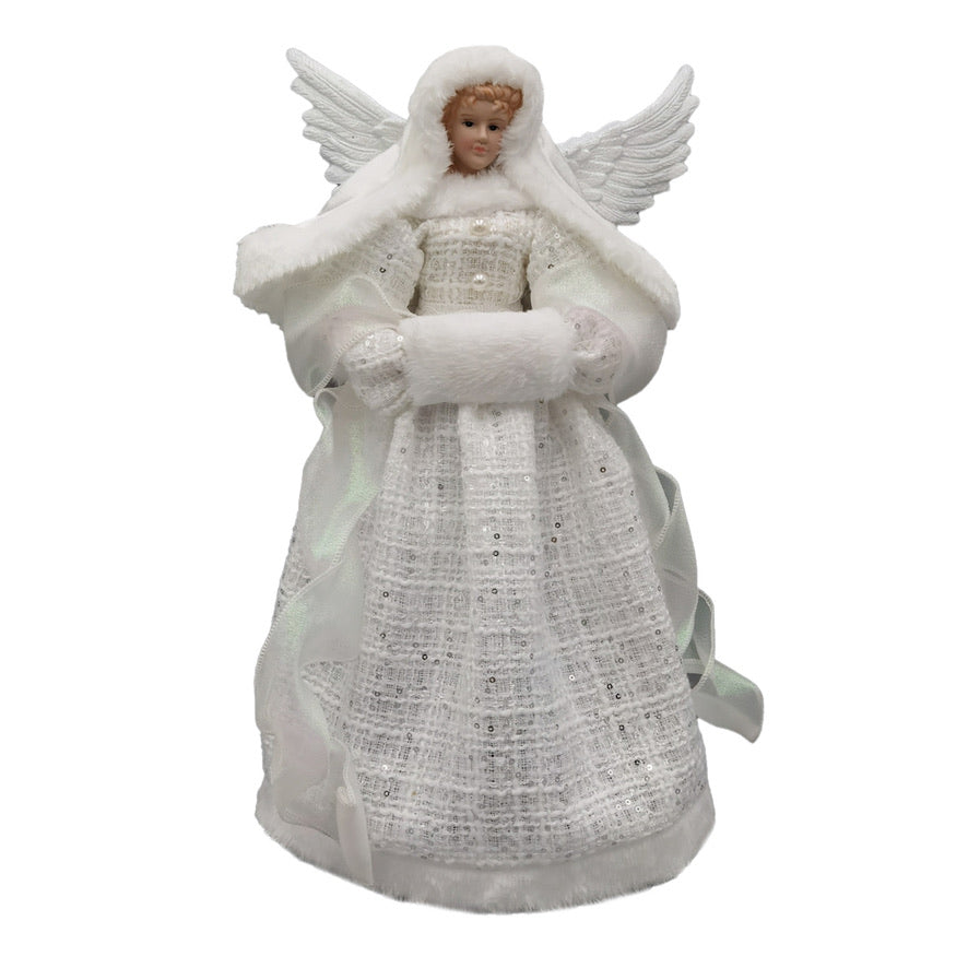 White Angel Tree Topper | Putti Christmas Decorations 