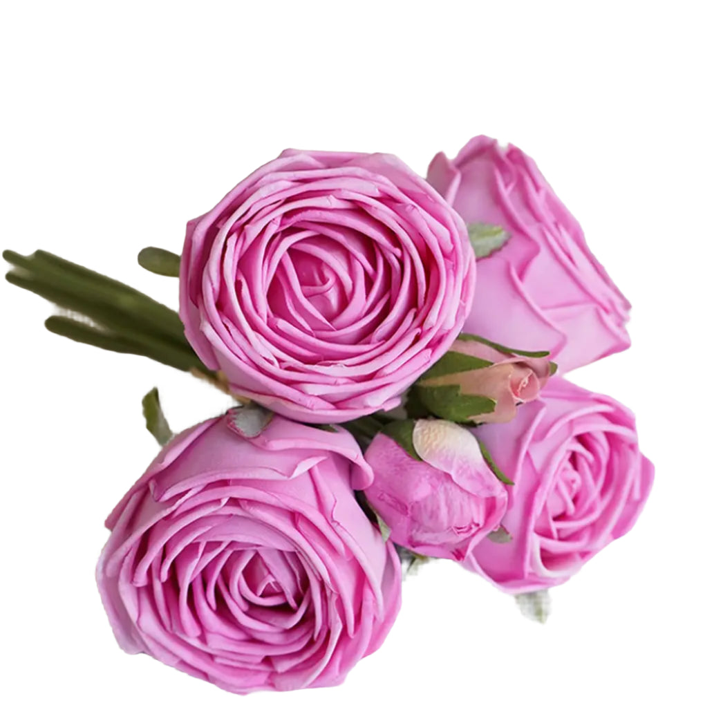 Real Touch Rose Bouquet - Begonia Pink