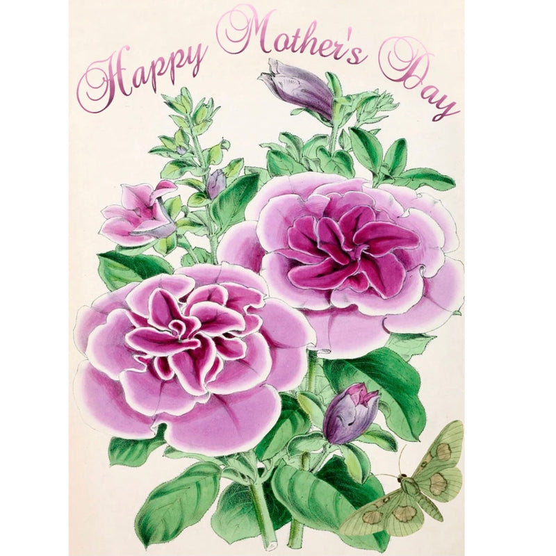 "Happy Mother's Day" Pink Floral Hand Glittered Greeting Card