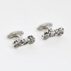 Silver Tone Motorcycle Cufflinks | Putti Fine Fashions
