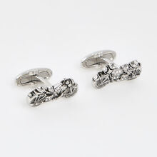 Silver Tone Motorcycle Cufflinks | Putti Fine Fashions 