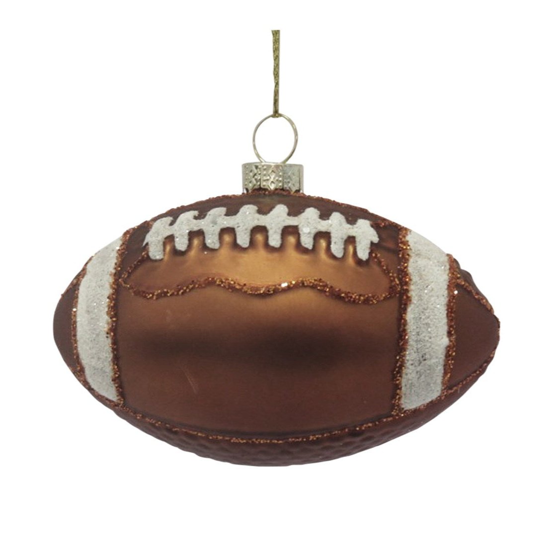 Football Glass Ornament
