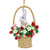 Bunny in Strawberry Basket Wood Ornament