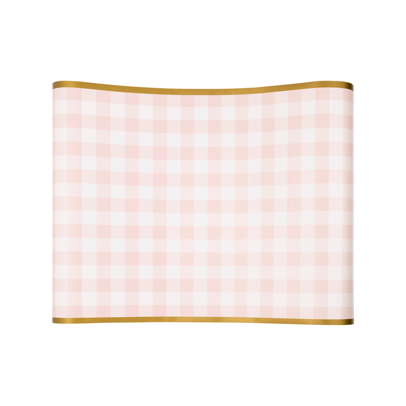 Pink Gingham Paper Table Runner