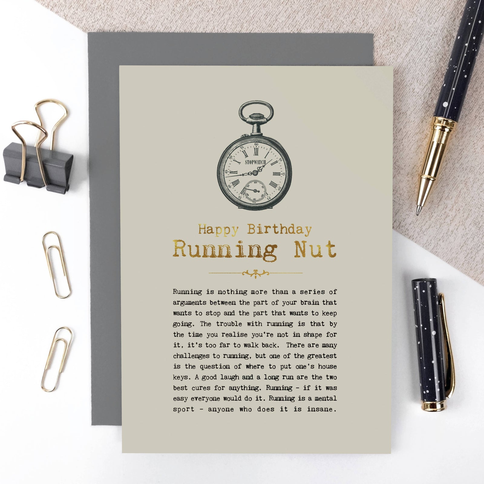Running Nut Foiled Birthday Card For Runners
