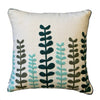 Aqua and Teal Leaf Pattern Indoor/Outdoor Pillow  | Putti Fine Furnishings