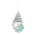 Aqua Glass Shell Ornament