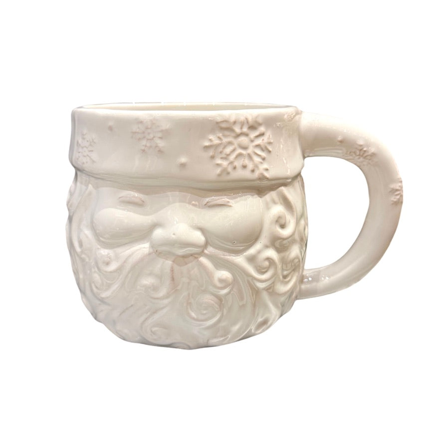 Let it Snow Oversized White Santa Mug