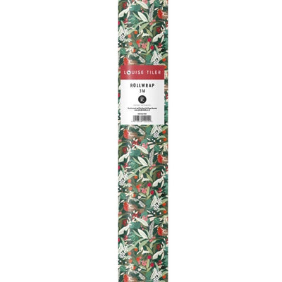 Louise Tiler  "Robins and Greenery" Christmas Wrap Roll