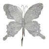 Silver Velvet Butterfly with Clip