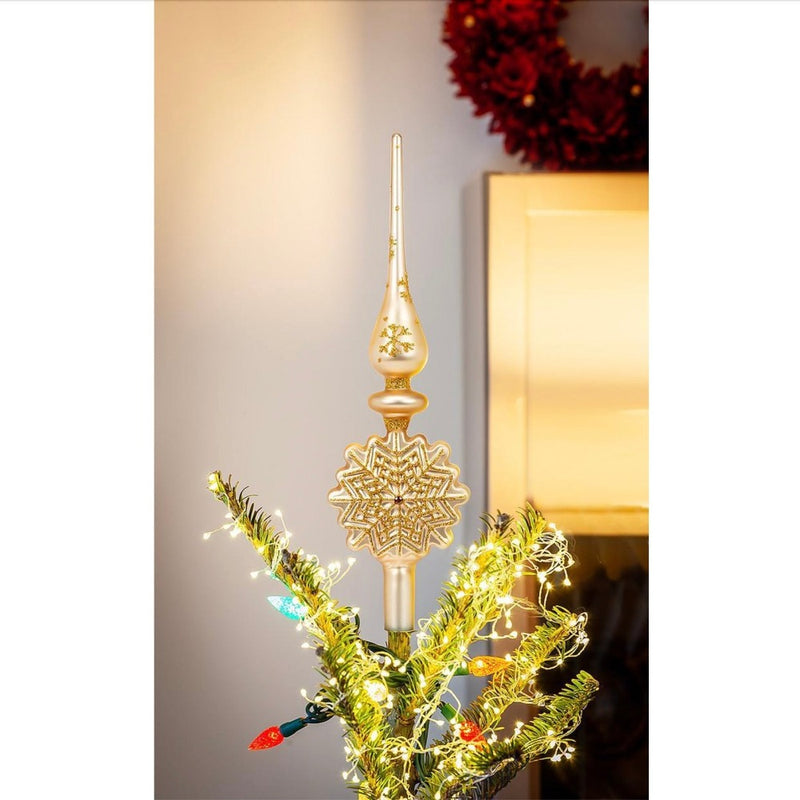 Gold Snowflake Tree Topper | Putti Christmas Celebrations 