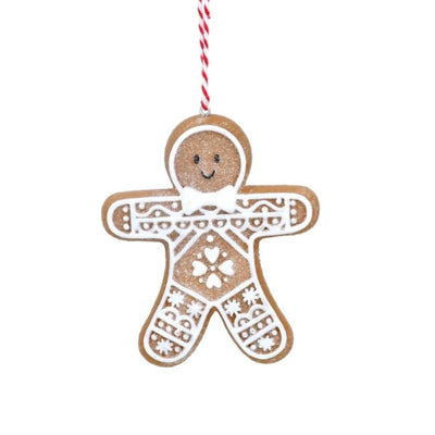 Gingerbread `Lace` Man resin Ornament | Putti Christmas Decorations