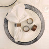 Mango Wood Round Napkin Ring in Grey