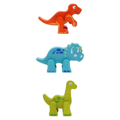 Posable Wood Dinosaur - Triceratops | Le Petite Putti