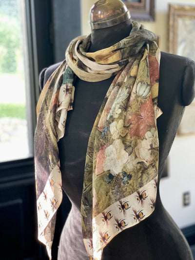 Market of Stars - I Dream In Flowers Bohemian  Scarf with Bees