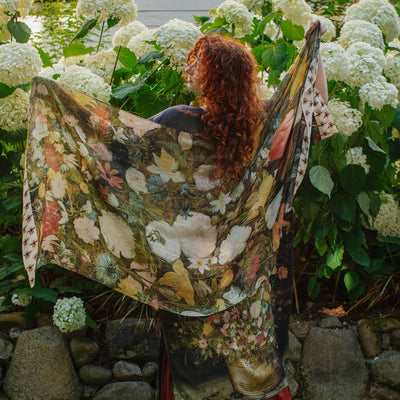 Market of Stars - I Dream In Flowers Bohemian  Scarf with Bees