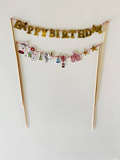 Josi James "Happy Birthday" Cake Banner Gold - Putti Fine Furnishings