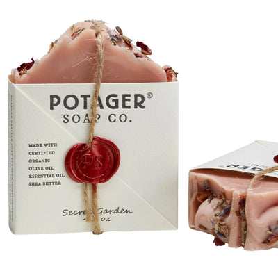 Potager Soap Company Handmade Organic Soap - Secret Garden with Pink Kaolin Clay