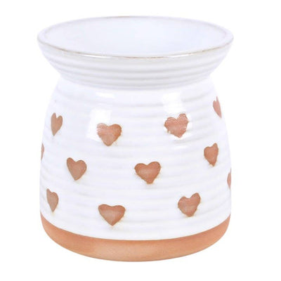 Beige Heart Print Oil Burner