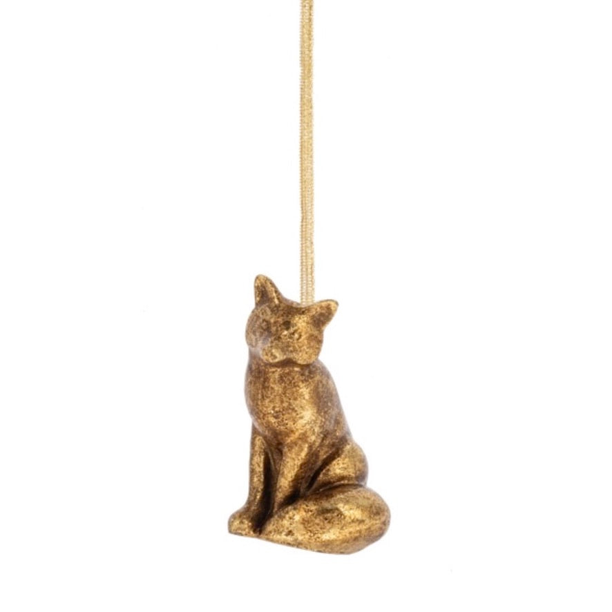 Gilded Animal Ornament - Fox | Putti Christmas Decorations 