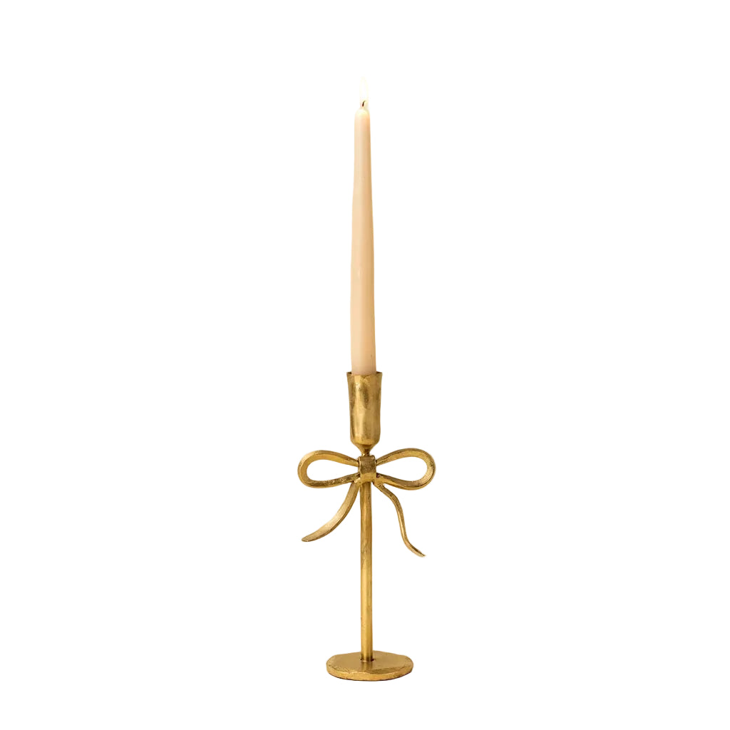 Bow Forged Medium Candlestick, Gold