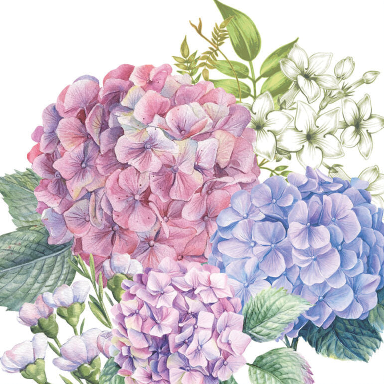 Michel Design Works Wild Hydrangea Lunch Napkin | Putti Fine Furnishings 