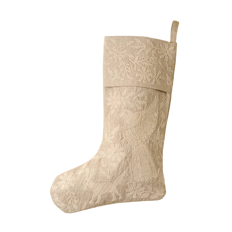Forestvale Embroidered Stocking, White