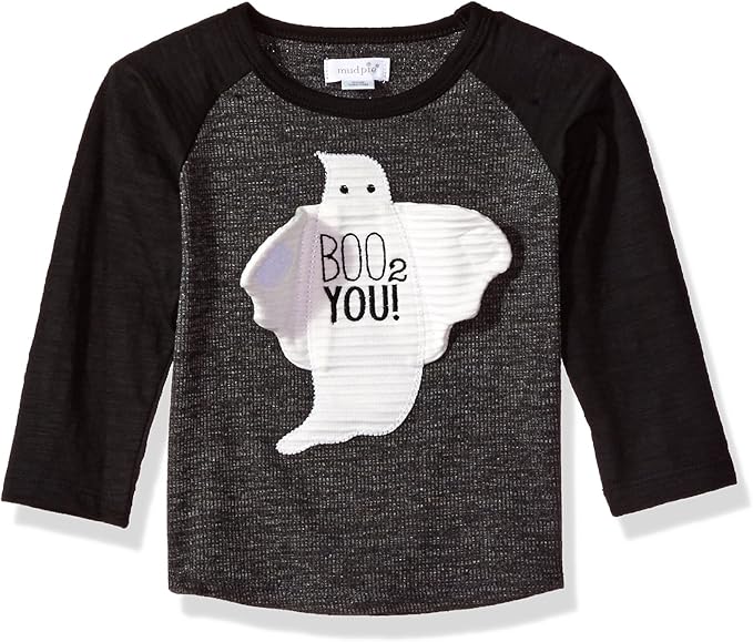 Mud Pie Baby Boys' Toddler Halloween Long Sleeve T-Shirt - Ghost