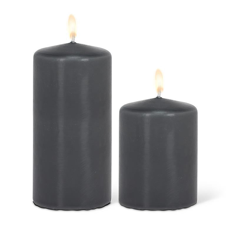 Charcoal Grey Large Pillar Candle