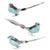 Pale Blue and Natural Feather Bird with Clip | Putti Christmas Decorations 