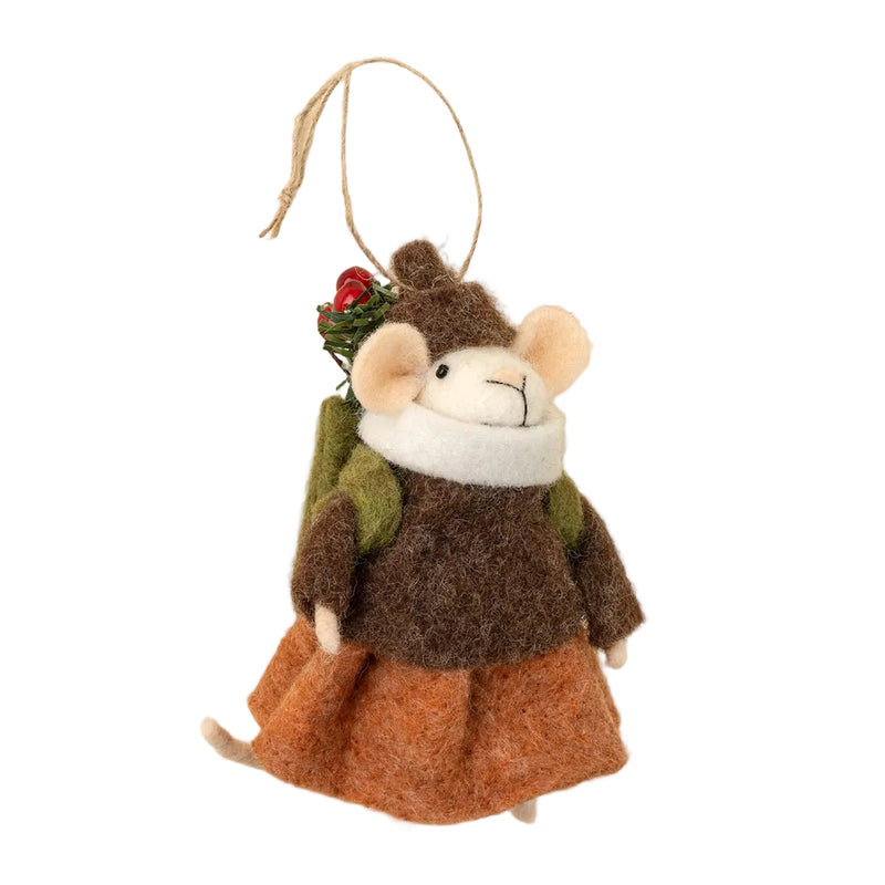 “Evergreen Elsie” Felt Mouse Ornament