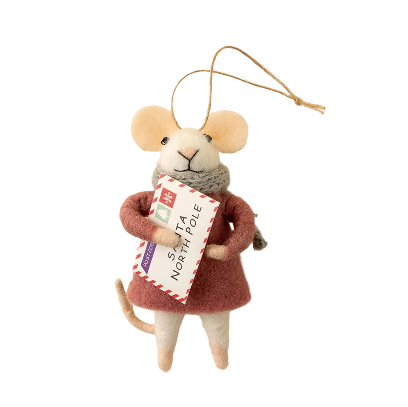 “Letter to Santa Lucy” Felt Mouse Ornament