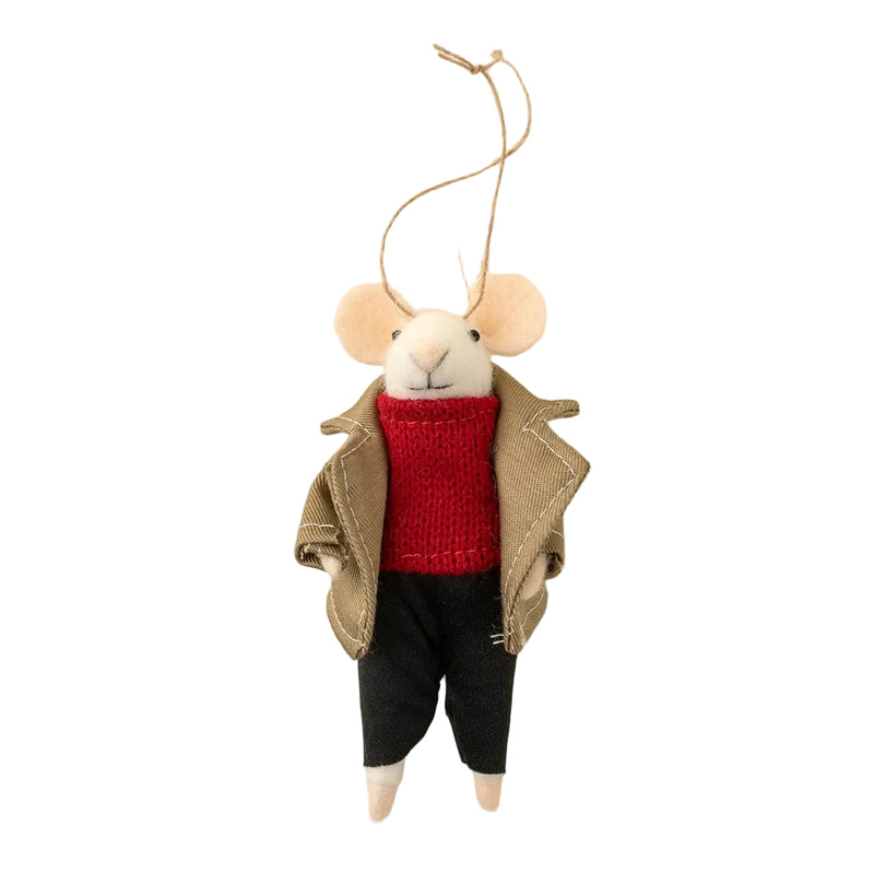 “Fashionable Frankie” Felt Mouse Ornament