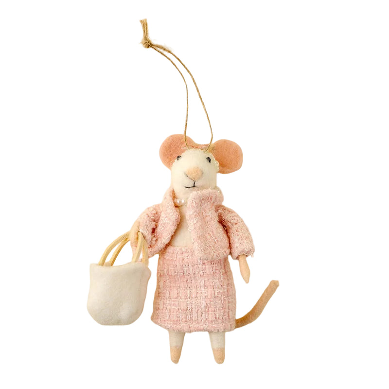 “Chanel” Felt Mouse Ornament