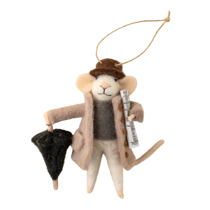 “Rainy Day Ralph” Felt Mouse Ornament