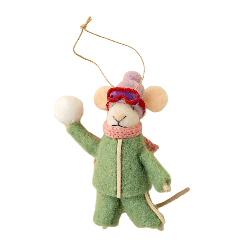 “Snowball Sarah” Felt Mouse Ornament