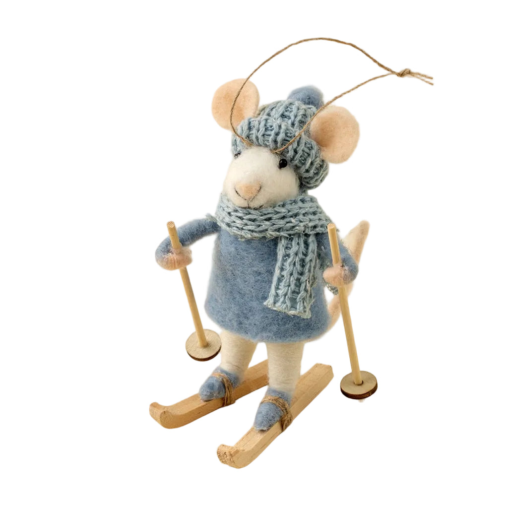 “Peak Piper” Felt Mouse Ornament