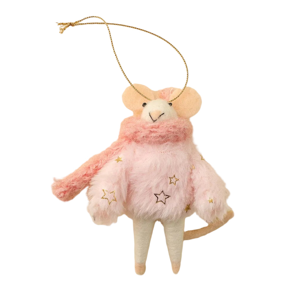 “Blizzard Bella” Felt Mouse Ornament