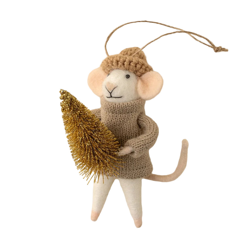“Cozy Cole” Felt Mouse Ornament