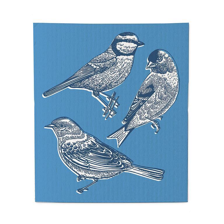 Bird Sketch Swedish Dish Cloths - Set of 2 | Putti Fine Furnishings 