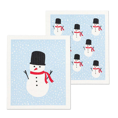 Snowman Swedish Dish Cloths-Set of 2 | Putti Christmas Canada