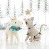 Sitting Cat with Lights Felted Ornament