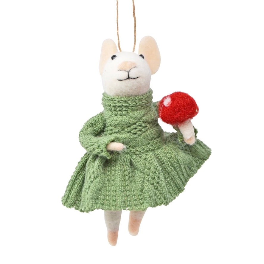 "Toadstool Teresa" Felt Mouse Ornament