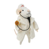"Doctor Doris" Felt Mouse Ornament | Putti Christmas Decorations