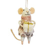 "Gifting Gail" Felt Mouse Ornament | Putti Christmas Decorations