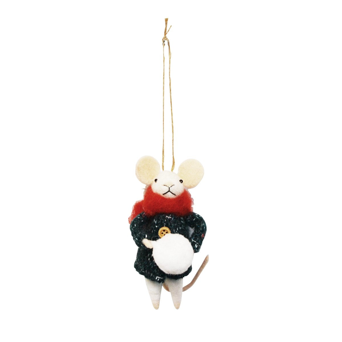 "Snowball Sam" Felt Mouse Ornament  | Putti christmas Decorations