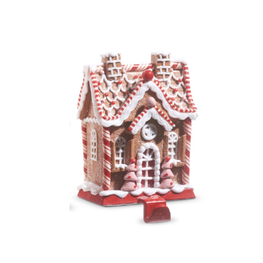 Gingerbread House Stocking Holder - Double Chimney | Putti Christmas Canada 