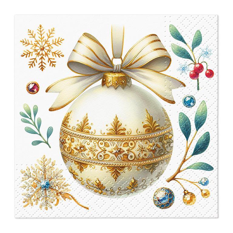 Christmas Ornament Paper Cocktail Napkin