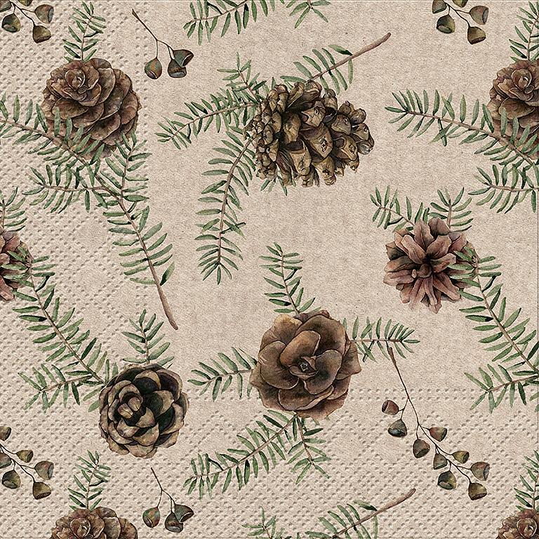 Vintage Pinecone Paper Napkins | Putti Christmas Entertaining 