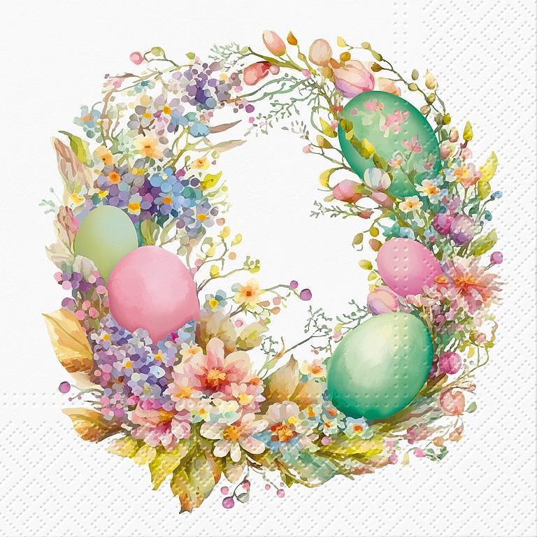 Luncheon Easter Wreath Paper Napkins - Lunch | Putti Fine Furnishings 